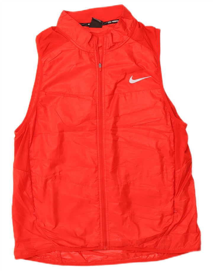 NIKE Womens Gilet UK 16 Large Red Polyester