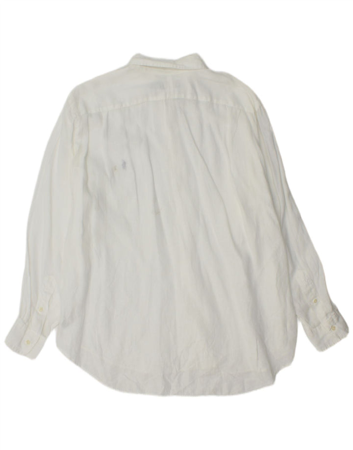 Polo Ralph Lauren Ανδρικό μεγάλο πουκάμισο XL Λευκό λινό