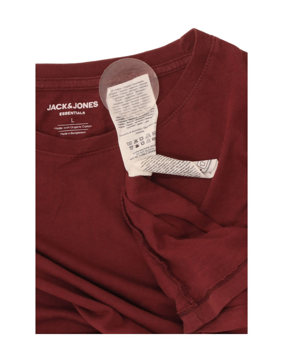 JACK & JONES Ανδρικό T-Shirt Top Large Maroon Βαμβακερό