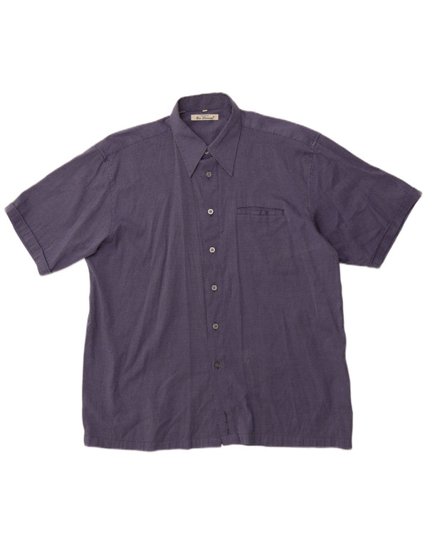 BEN SHERMAN Ανδρικό κοντομάνικο πουκάμισο XL μπλε ρίγες