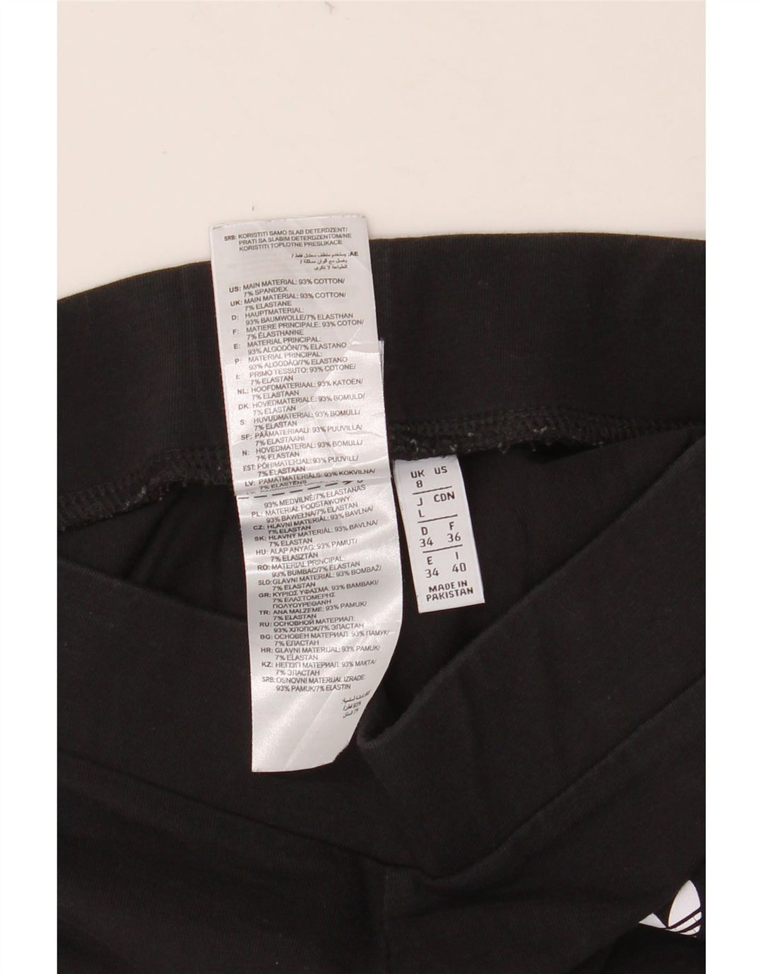 Γυναικείο κολάν ADIDAS UK 8 Μικρό μαύρο βαμβακερό