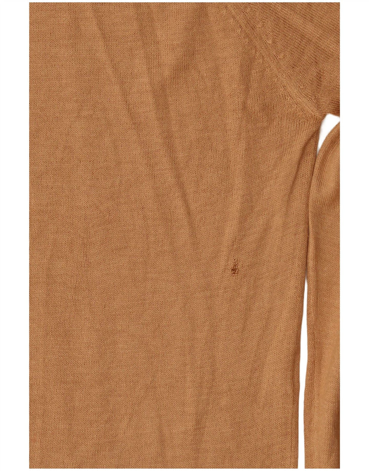 Zara Γυναικείο πουλόβερ με λαιμόκοψη UK 14 Medium Beige