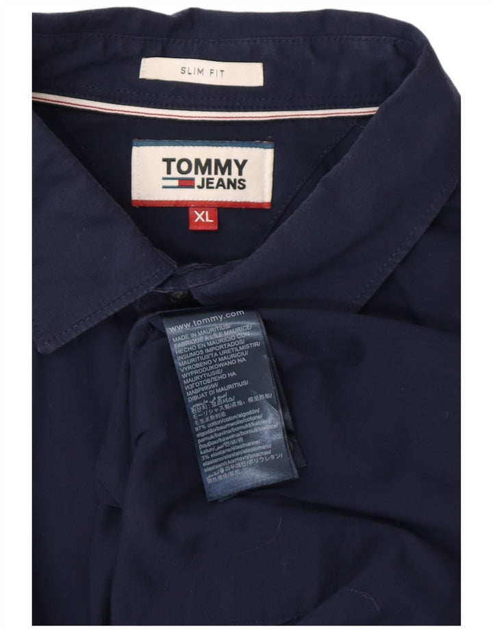 TOMMY HILFIGER Ανδρικό πουκάμισο Slim Fit XL Navy Blue Cotton
