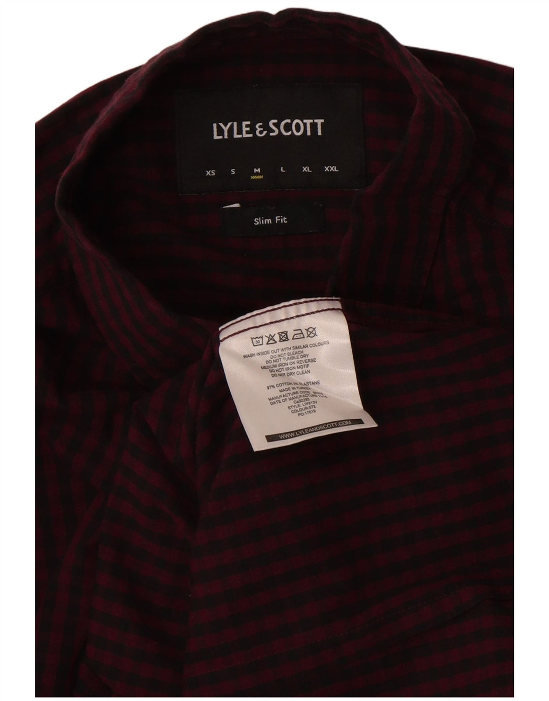 Lyle & Scott Ανδρικό πουκάμισο Slim Fit Medium Burgundy Βαμβακερό Gingham