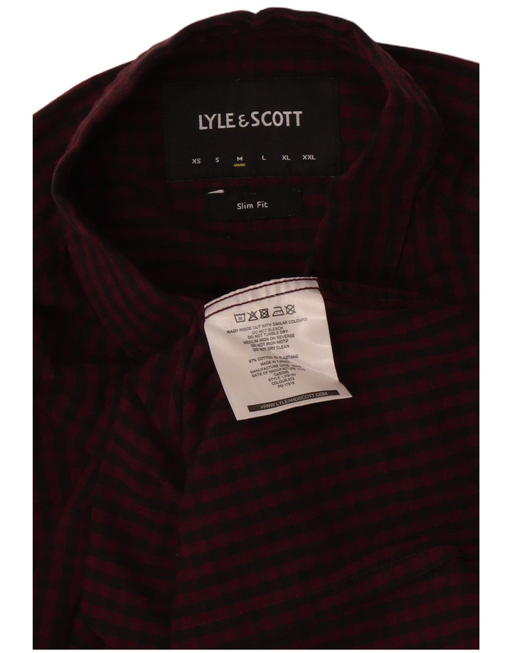 Lyle & Scott Ανδρικό πουκάμισο Slim Fit Medium Burgundy Βαμβακερό Gingham