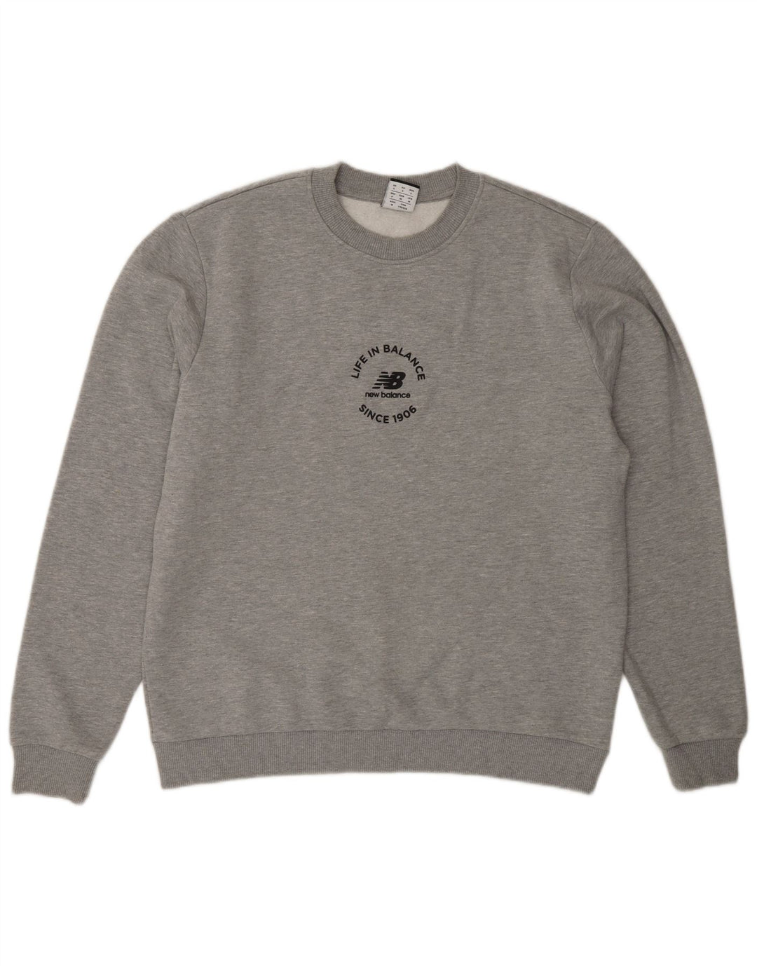 Ανδρικό γραφικό φούτερ New Balance Jumper Μικρό Γκρι Βαμβακερό