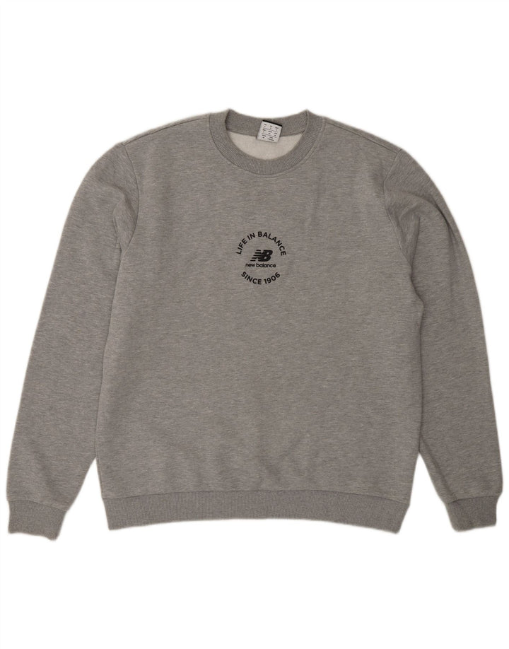 Ανδρικό γραφικό φούτερ New Balance Jumper Μικρό Γκρι Βαμβακερό