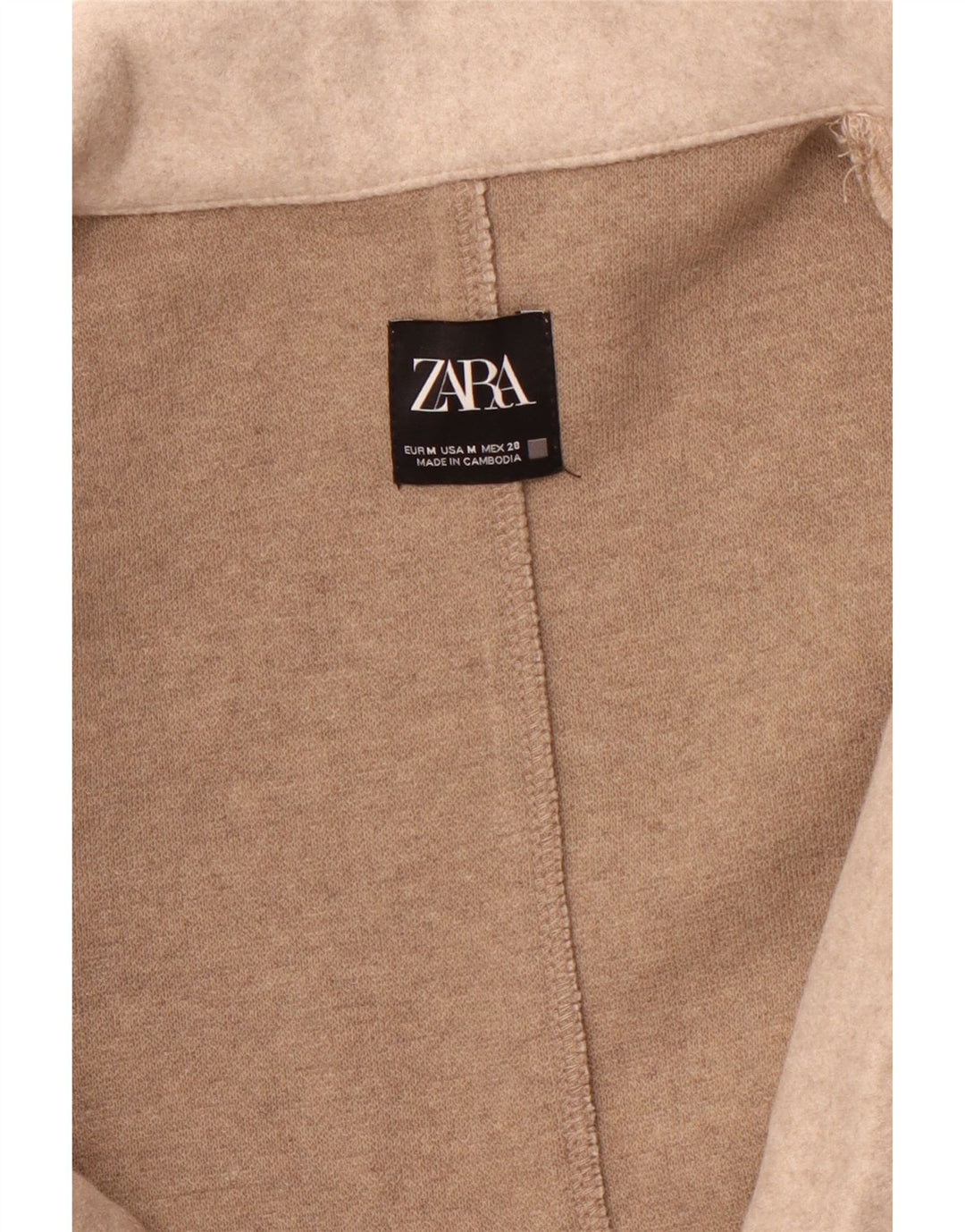 ZARA Γυναικείο Ανοιχτό Παλτό UK 14 Medium Beige
