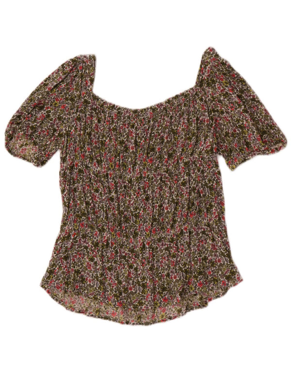 Μπλούζα Benetton Girls Off Shoulders Top 13-14 ετών 3XL Khaki Floral
