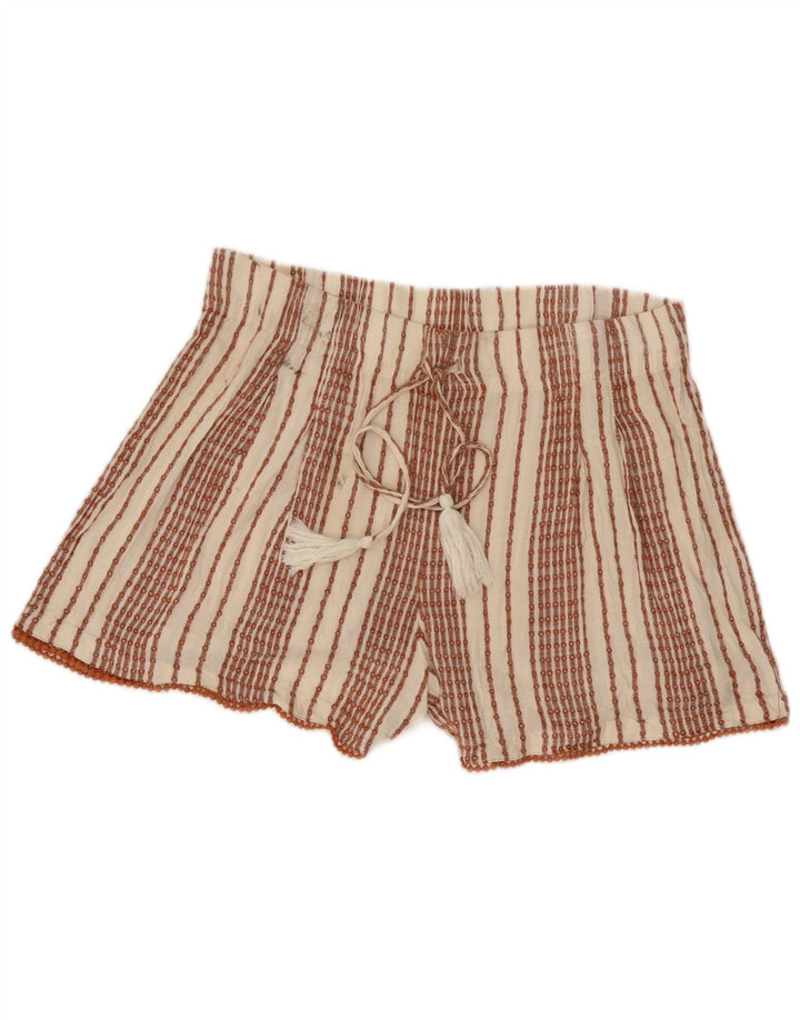 Marks & Spencer γυναικείο σορτς UK 12 Medium W32 Λευκή ριγέ βισκόζη
