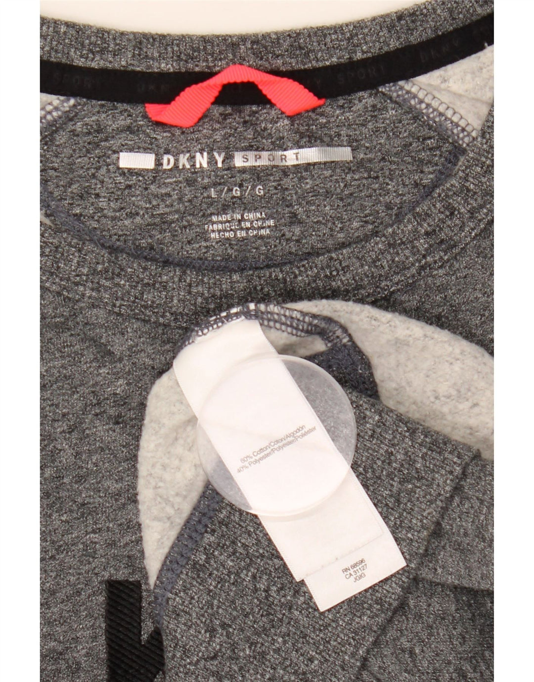 Γυναικείο γραφικό φούτερ Dkny Jumper UK 16 Large Grey Cotton