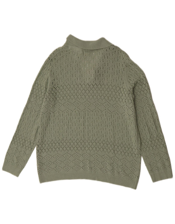 Γυναικείο πουλόβερ με λαιμόκοψη μεγάλου μεγέθους πόλο UK 16 Large Green