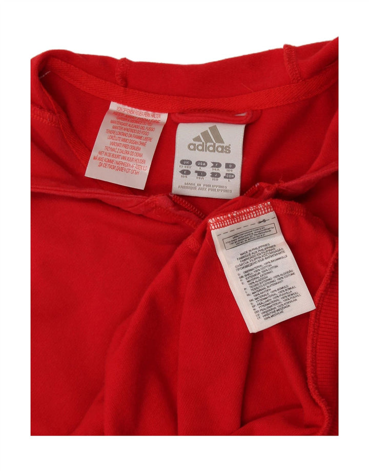 Adidas Girls Zip Hoodie πουλόβερ 13-14 ετών κόκκινο βαμβακερό