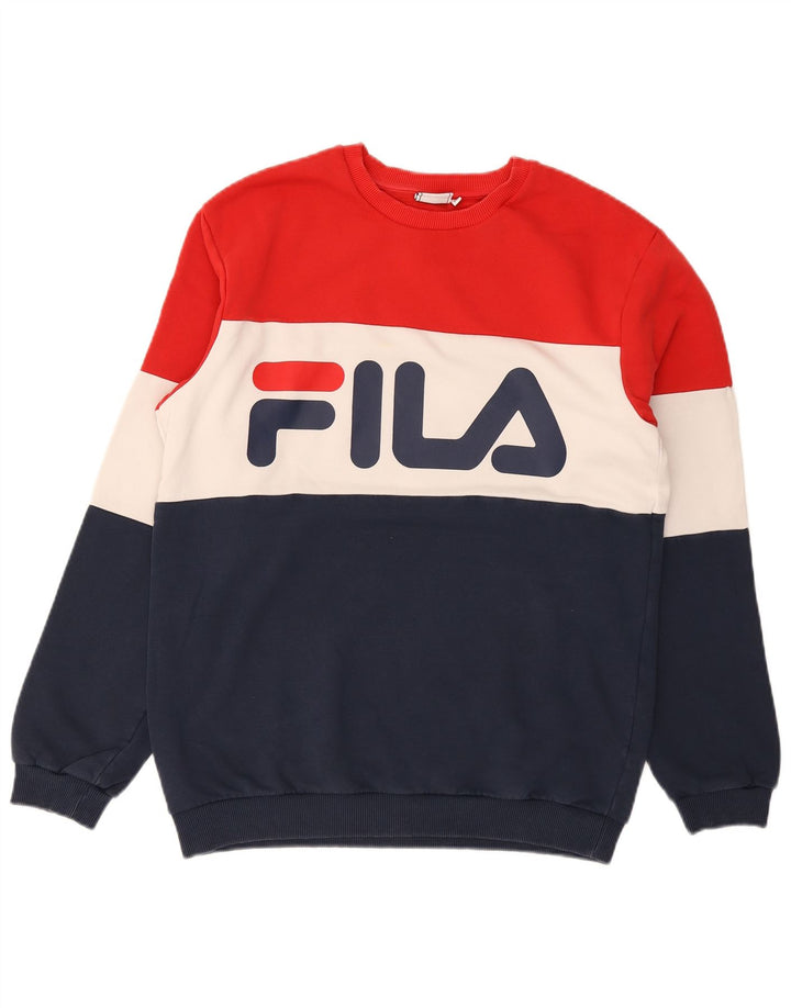 Fila Ανδρικό Γραφικό Φούτερ Jumper Μεσαίο Πολύχρωμο Colourblock Cotton
