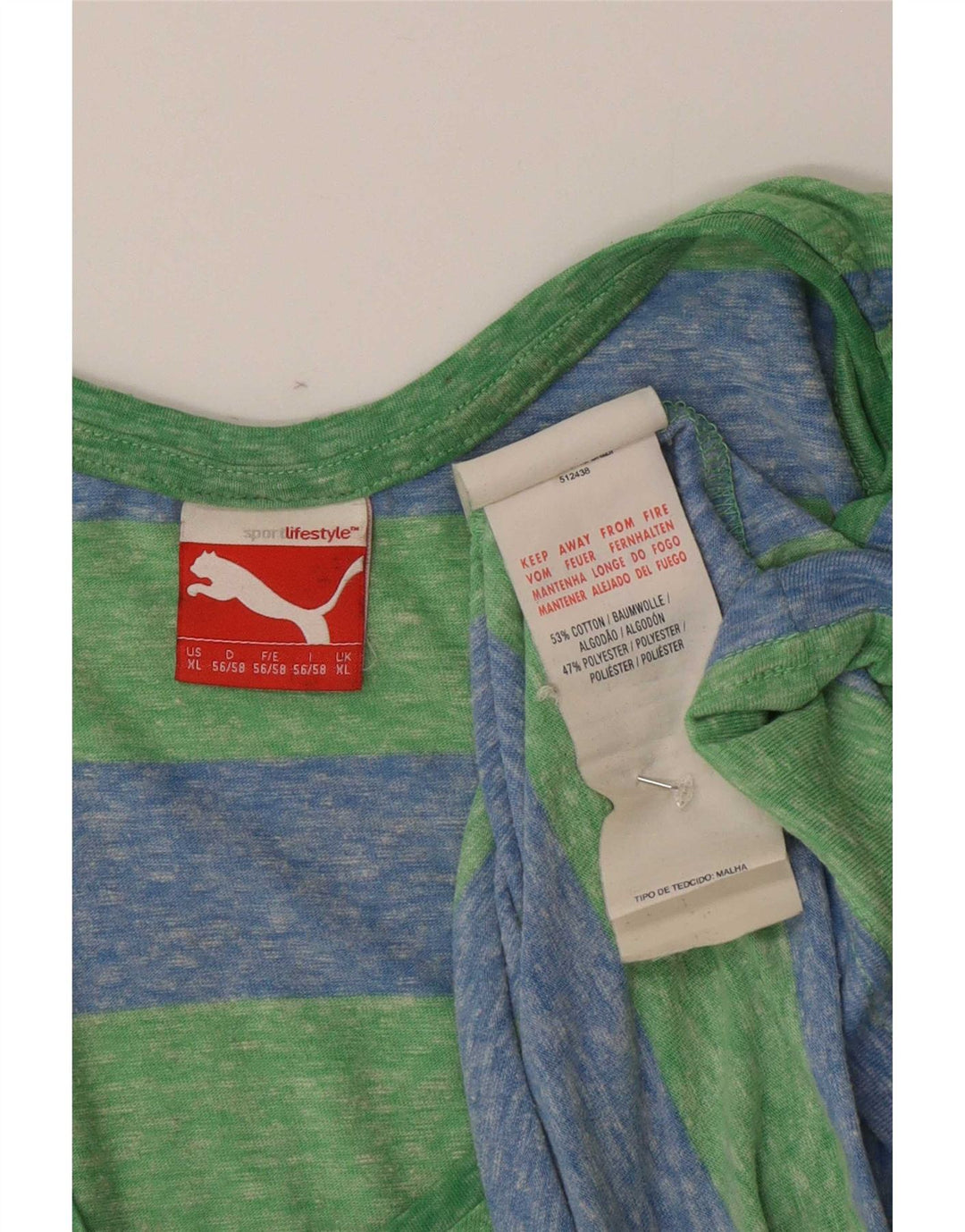 Ανδρικό γιλέκο Puma XL Πράσινο βαμβακερό ριγέ