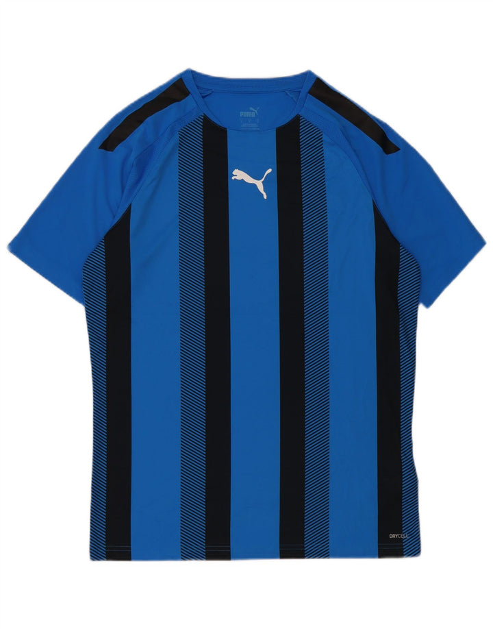Puma Ανδρικό T-Shirt Top Μικρό Μπλε Ριγέ Πολυεστέρας