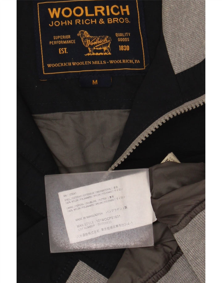 Woolrich Ανδρικό Bomber Jacket UK 38 Medium Navy Blue Colorblock Nylon