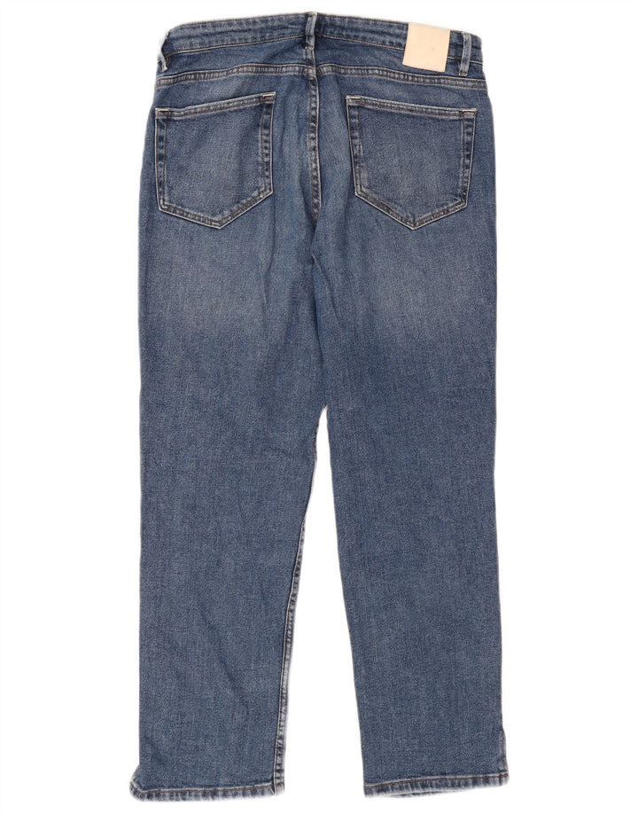 Massimo Dutti Γυναικείο Ψηλό Cropped Jeans EU 40 Medium W30 L27 Blue