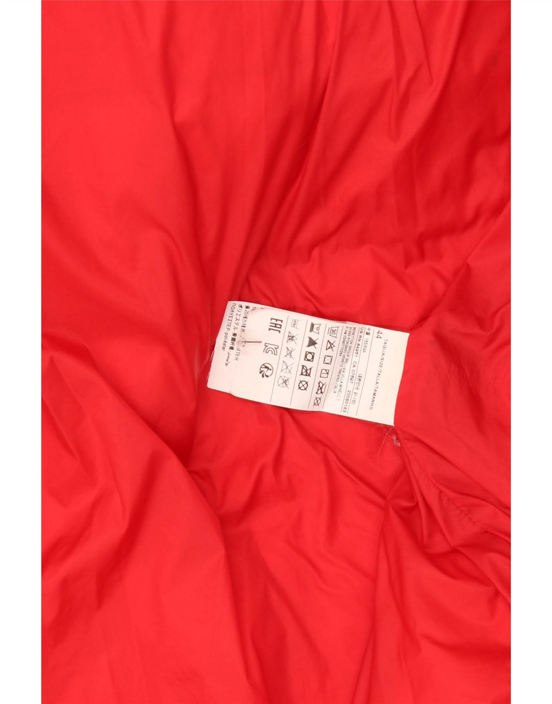 BENETTON Mens Hooded Padded Jacket IT 44 XS Red Polyester Vintage Benetton and Second-Hand Benetton from Messina Hembry 