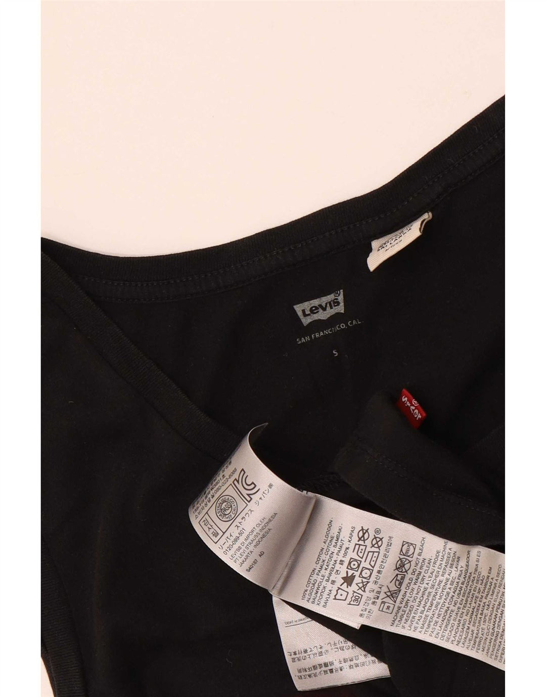 Γυναικείο γραφικό γιλέκο Levi's Top UK 10 Small μαύρο βαμβακερό