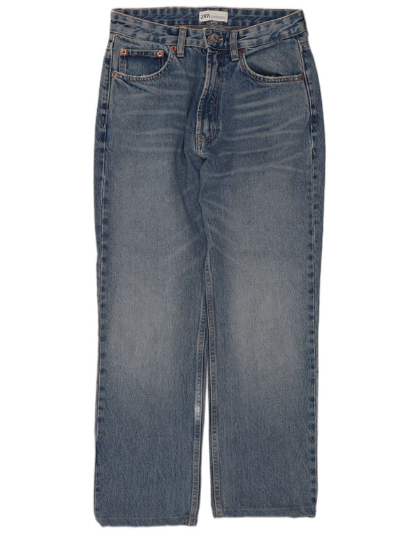 Zara Γυναικείο Crop Straight Jeans EU 38 Small W28 L25 Blue