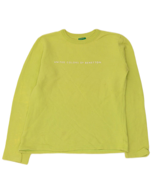 Γραφικό φούτερ Benetton Girls Jumper 11-12 ετών XL Πράσινο βαμβακερό