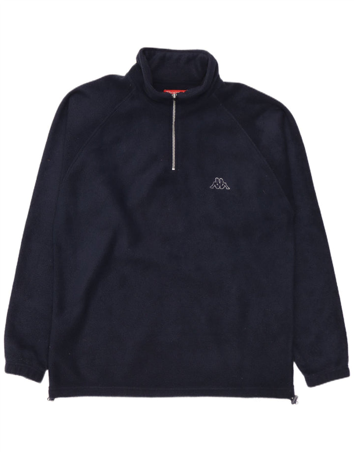 Kappa Ανδρικό φερμουάρ Fleece Jumper Μεγάλο Navy Blue Polyester