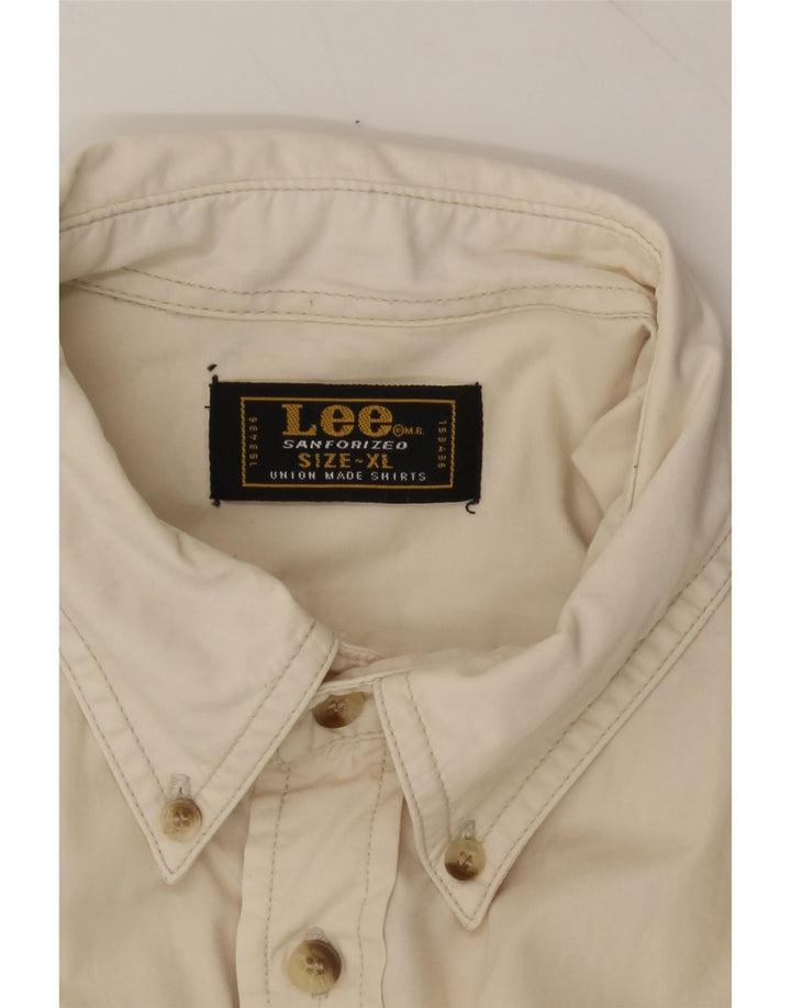 LEE Mens Shirt XL Beige Cotton Vintage Lee and Second-Hand Lee from Messina Hembry 