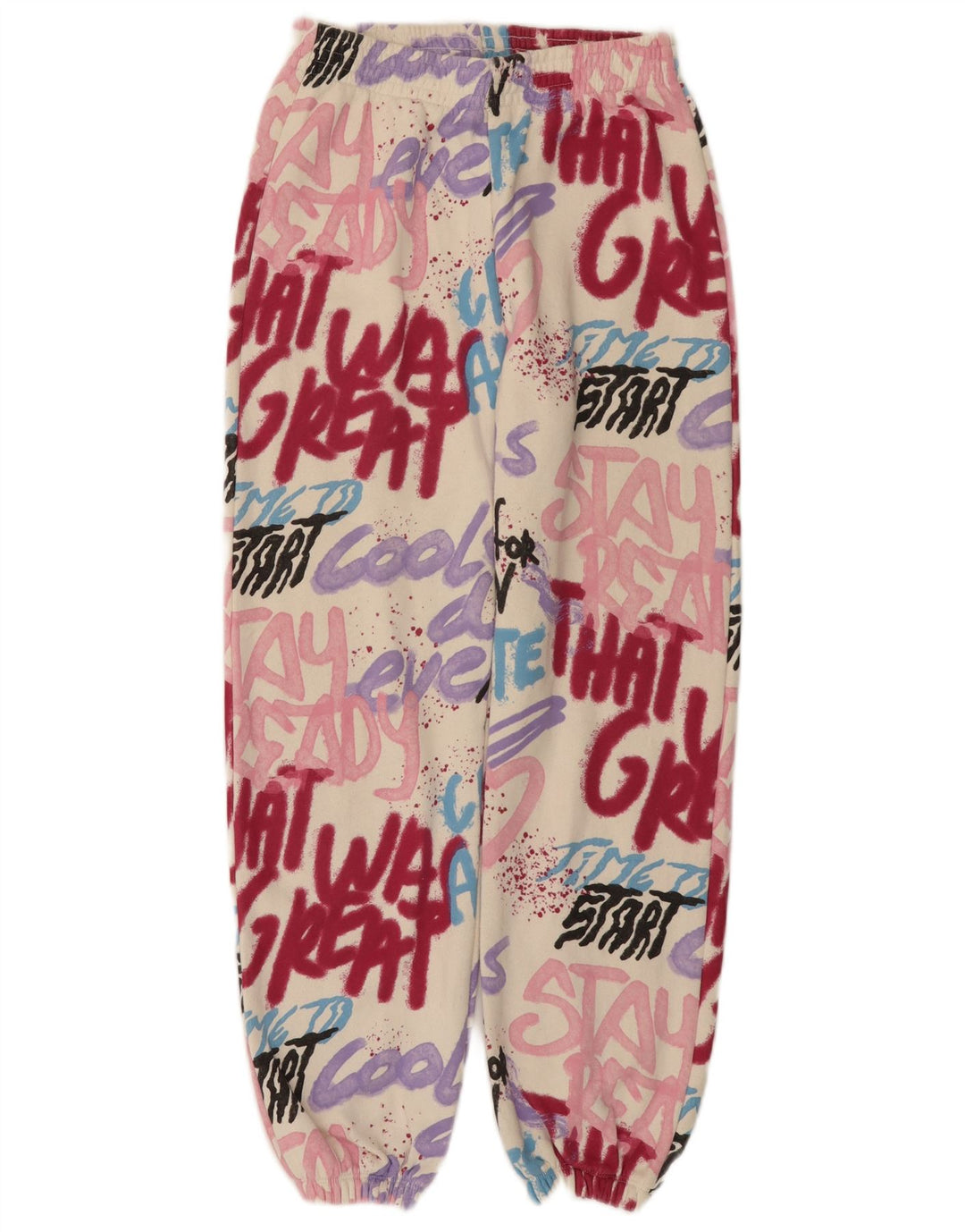 ZARA Graphic αθλητική φόρμα παντελόνι Joggers 13-14 ετών από λευκό βαμβάκι