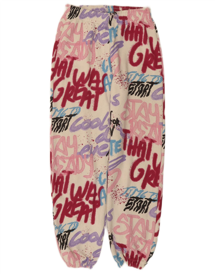 ZARA Graphic αθλητική φόρμα παντελόνι Joggers 13-14 ετών από λευκό βαμβάκι