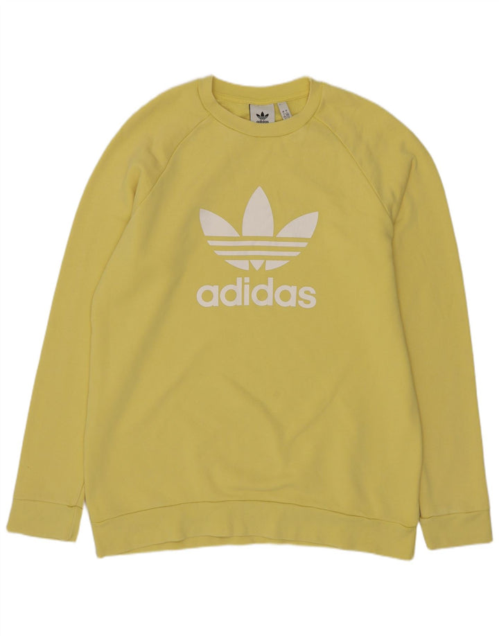 Ανδρικό γραφικό φούτερ Adidas Jumper μεγάλο κίτρινο βαμβακερό