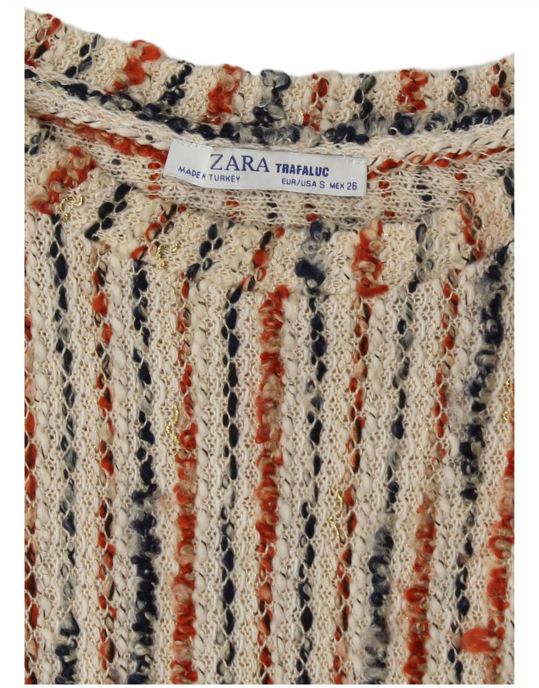 Γυναικείο φόρεμα ZARA Trafaluc Jumper UK 8 Small Off White ριγέ