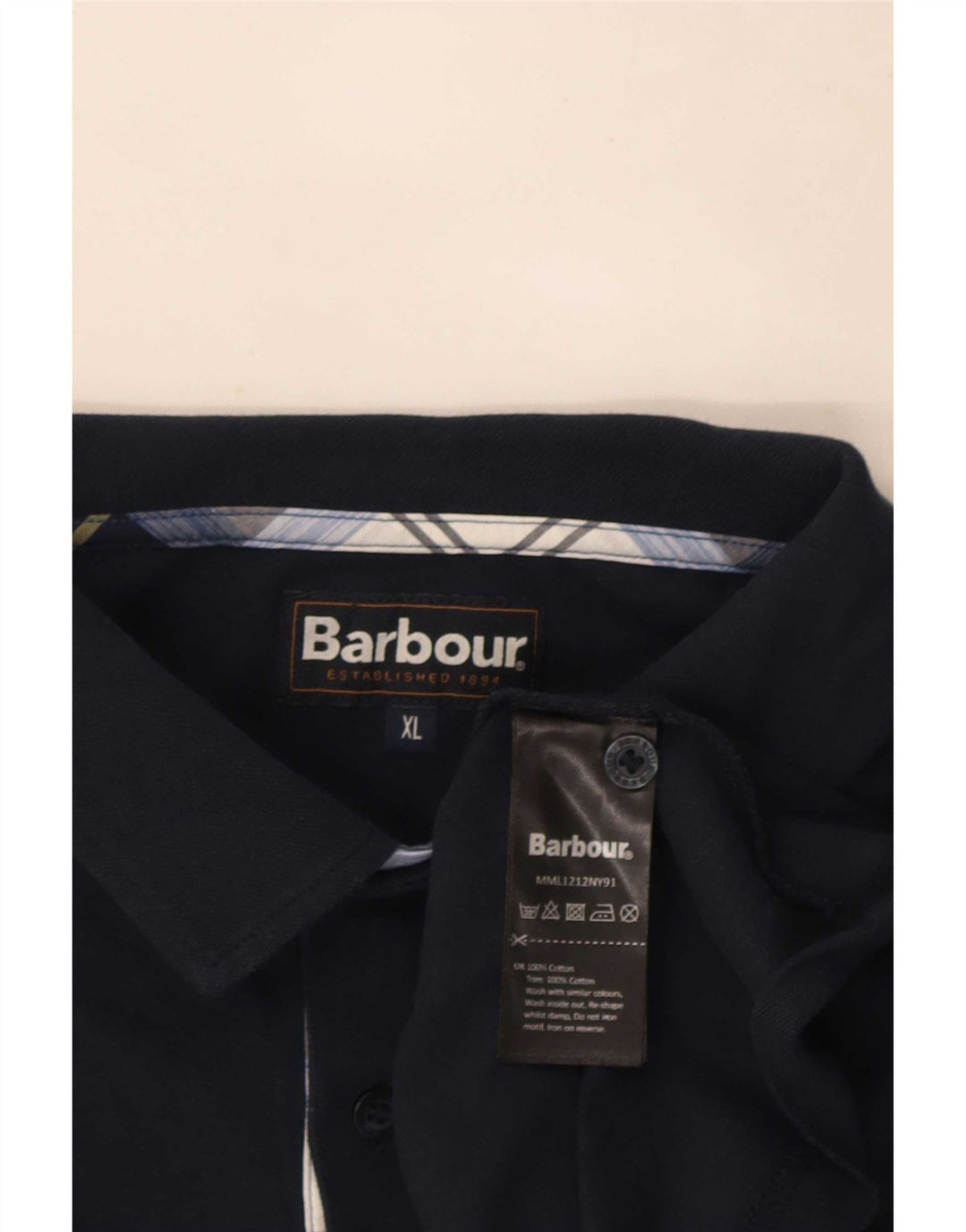 Ανδρικό μπλουζάκι πόλο Barbour XL Navy Blue Cotton