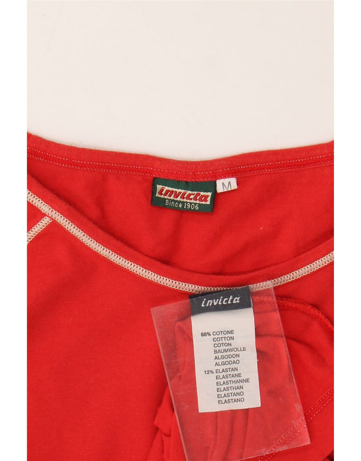 INVICTA Γυναικείο T-Shirt Top UK 12 μεσαίο κόκκινο βαμβακερό