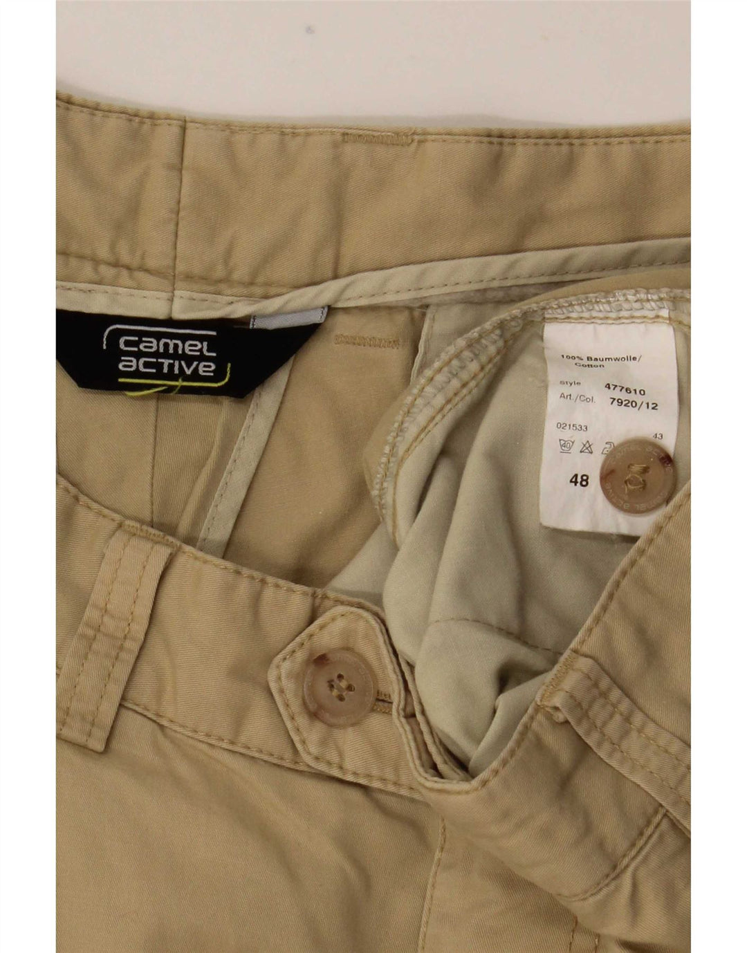 Camel Active Ανδρικό παντελόνι με καρφίτσα EU 48 Medium W33 L32 Μπεζ βαμβακερό