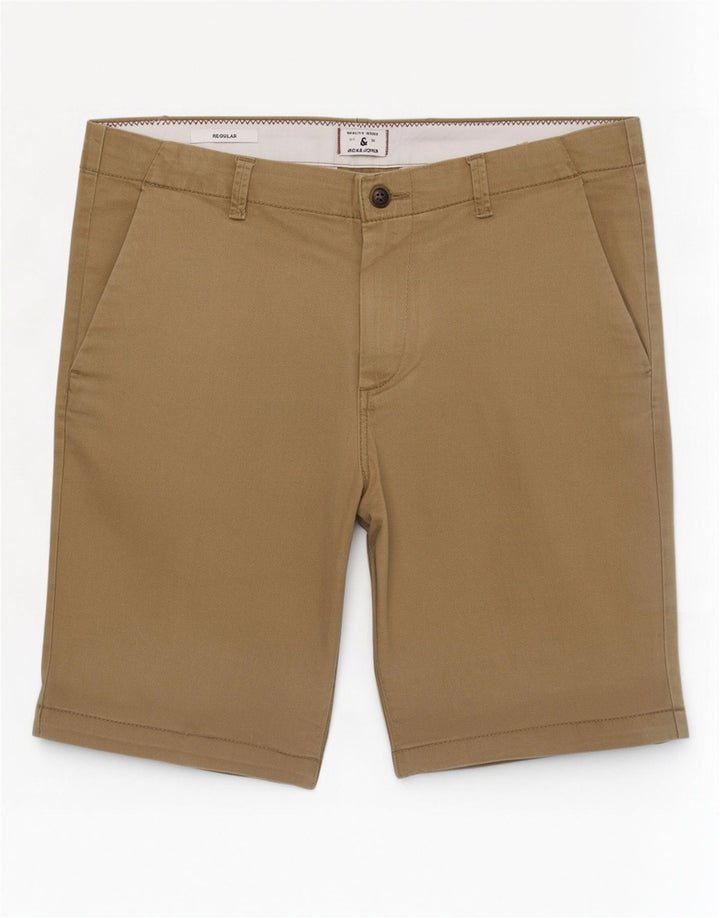 Jack & Jones Ανδρικό σορτς Chino κανονικό μεσαίο W32 από βαμβακερό χακί