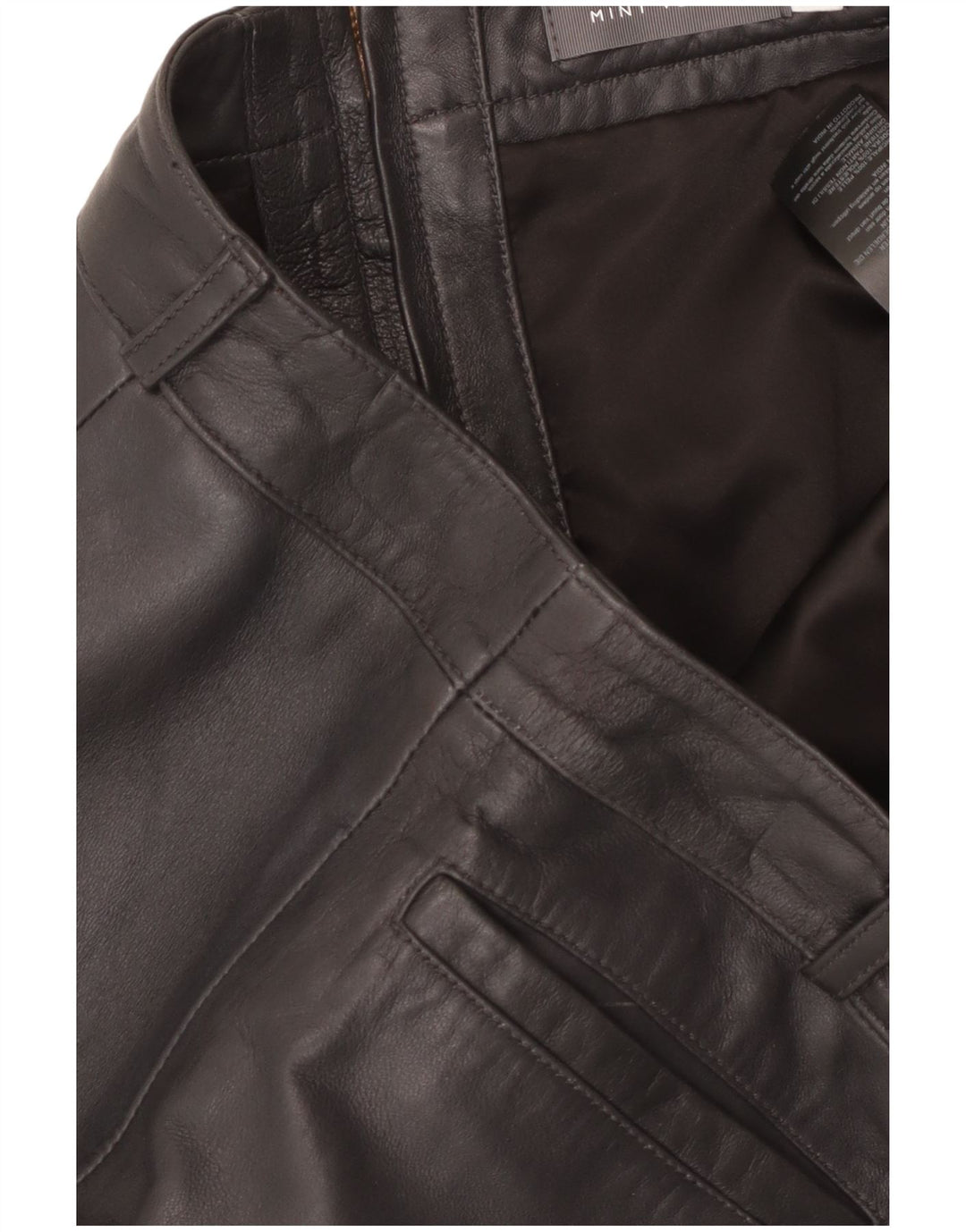 Γυναικεία δερμάτινη φούστα MINT VELVET UK 14 Large W34 Μαύρο δέρμα