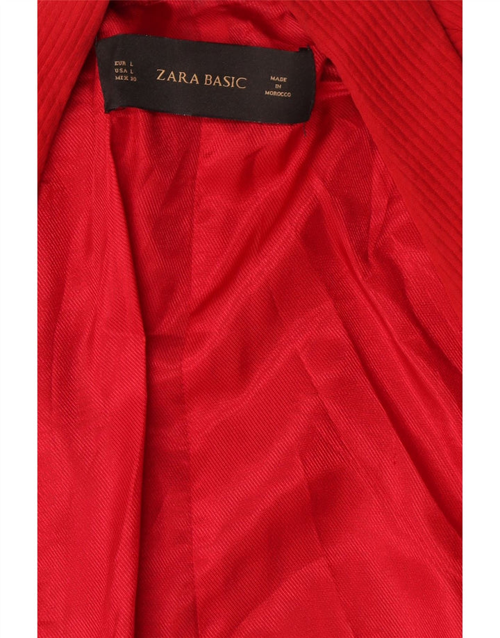 Zara Γυναικείο Μπουφάν 3/4 Μανίκι Μπλέιζερ UK 16 Μεγάλο Κόκκινο