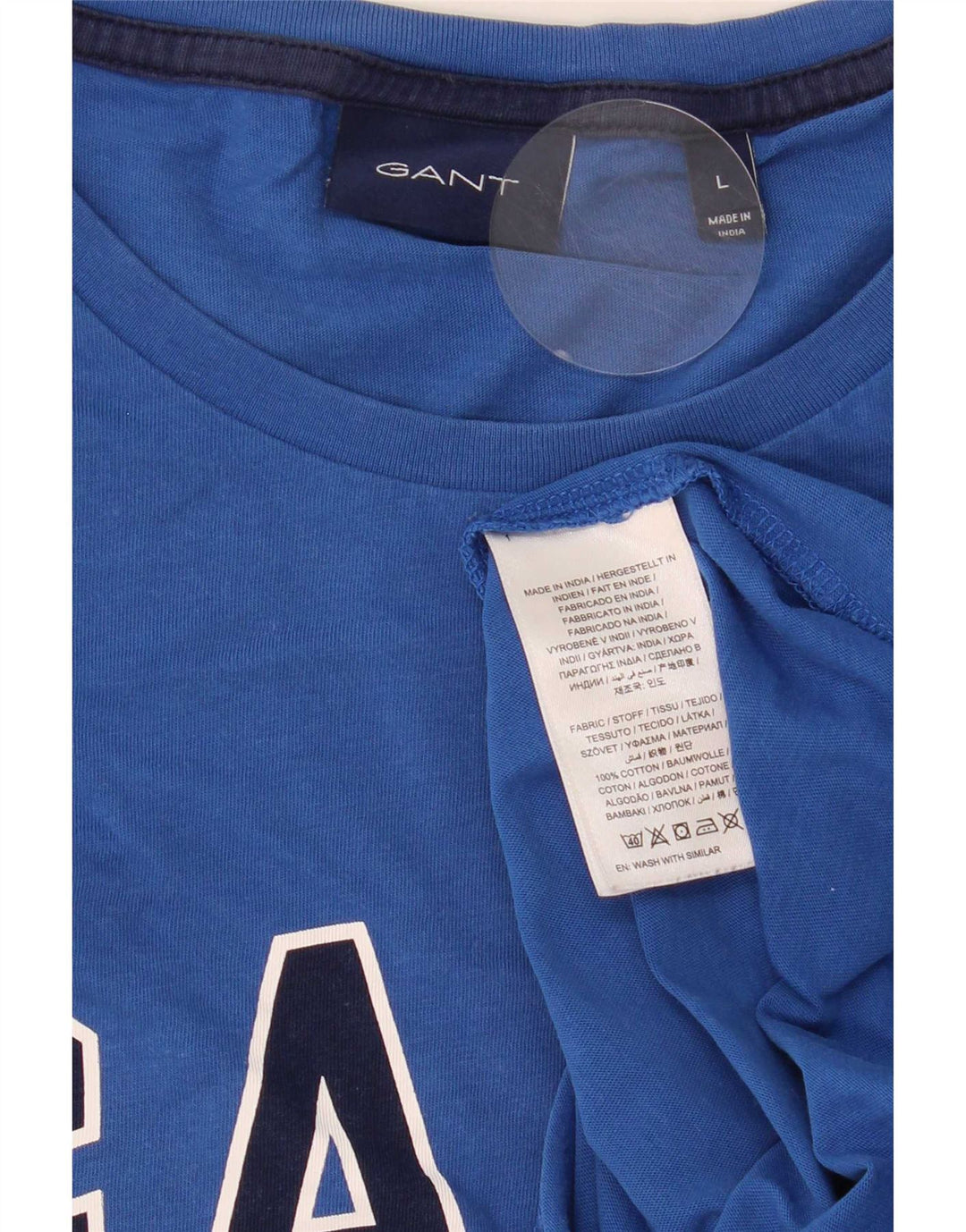 Ανδρικό γραφικό T-Shirt Gant Top μεγάλο μπλε βαμβακερό
