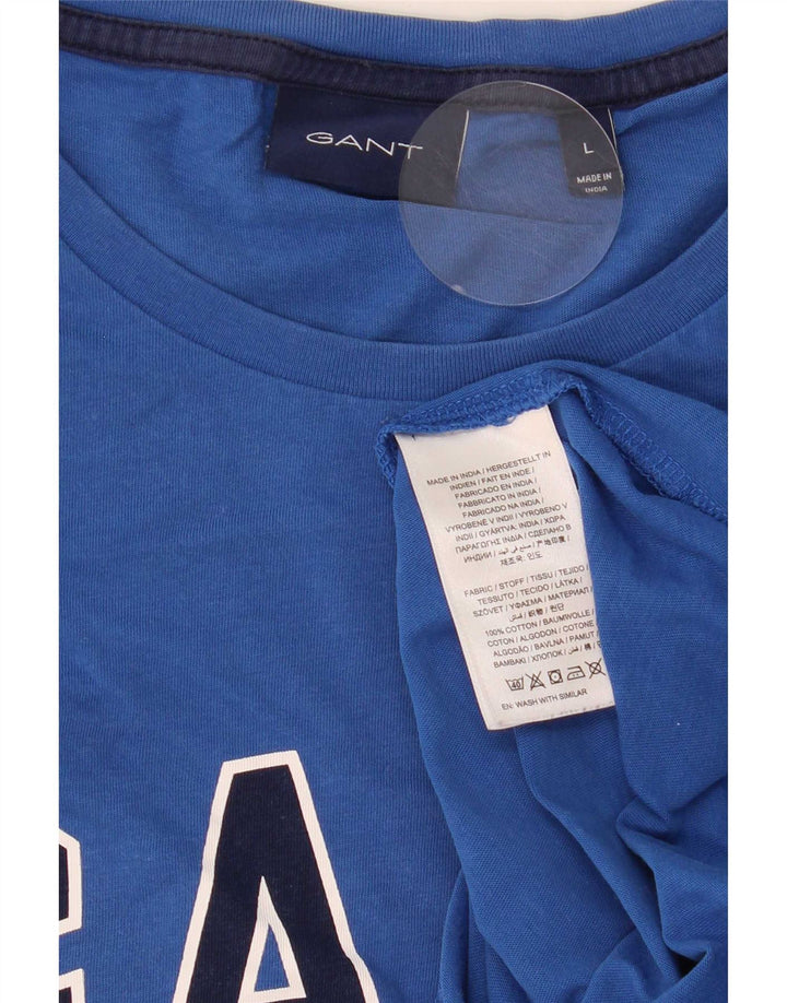 Ανδρικό γραφικό T-Shirt Gant Top μεγάλο μπλε βαμβακερό
