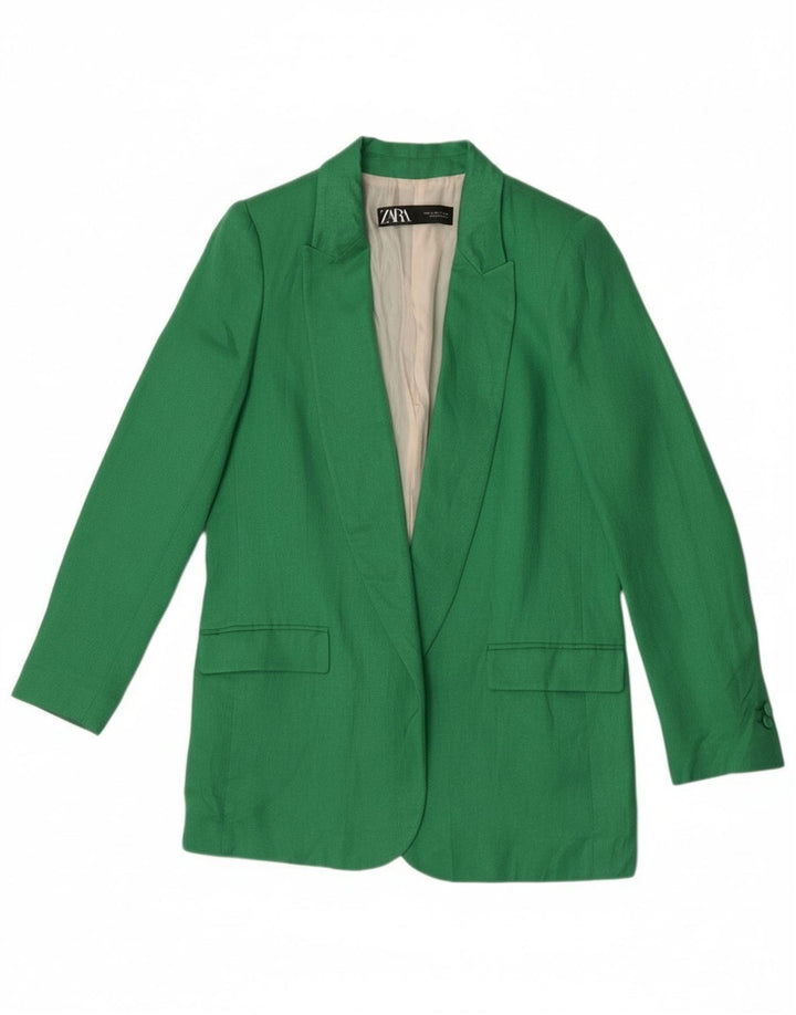 Zara Γυναικείο Open Blazer Jacket UK 10 Small Green