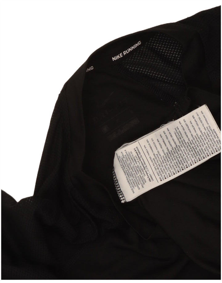 Γυναικείο T-Shirt Nike Top UK 12 μεσαίο μαύρο πολυεστέρα