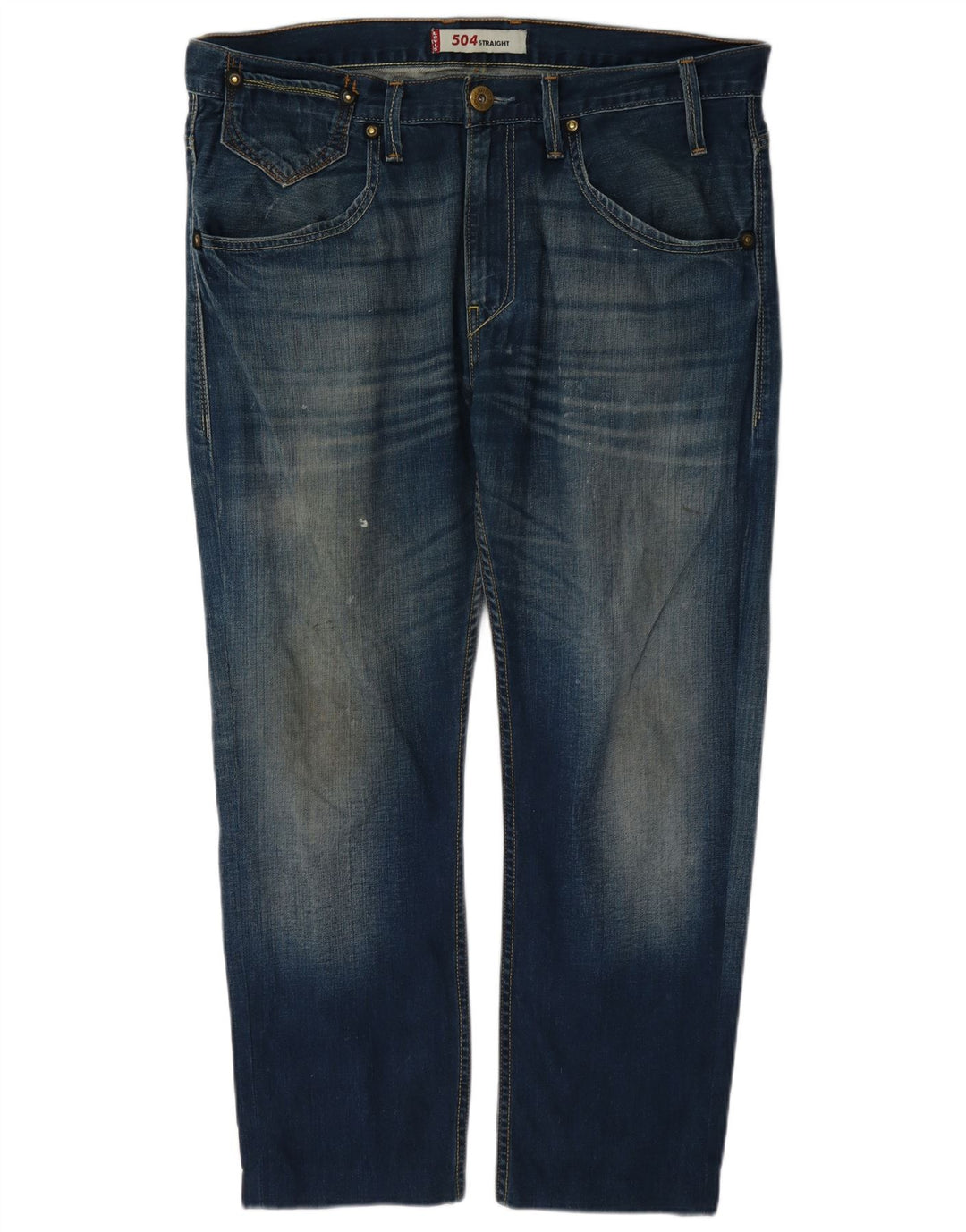 Levi's Mens 504 Straight Jeans W36 L27 Μπλε βαμβακερό