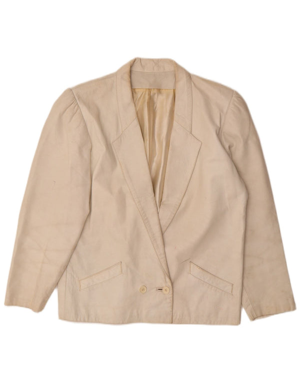 Vintage γυναικείο δερμάτινο σετ 2 τεμαχίων UK 12 Medium W26 Off White