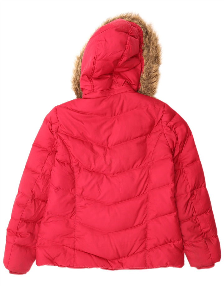 Tommy Hilfiger γυναικείο μπουφάν με κουκούλα UK 10 Small Pink Polyester