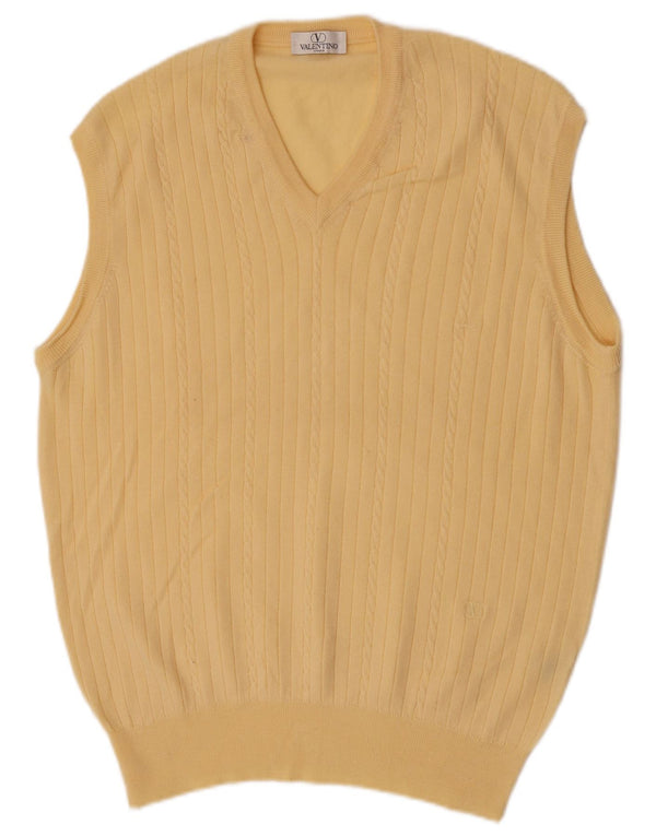 Ανδρικό γιλέκο Valentino Tank Top Μεγάλο κίτρινο μαλλί Merino