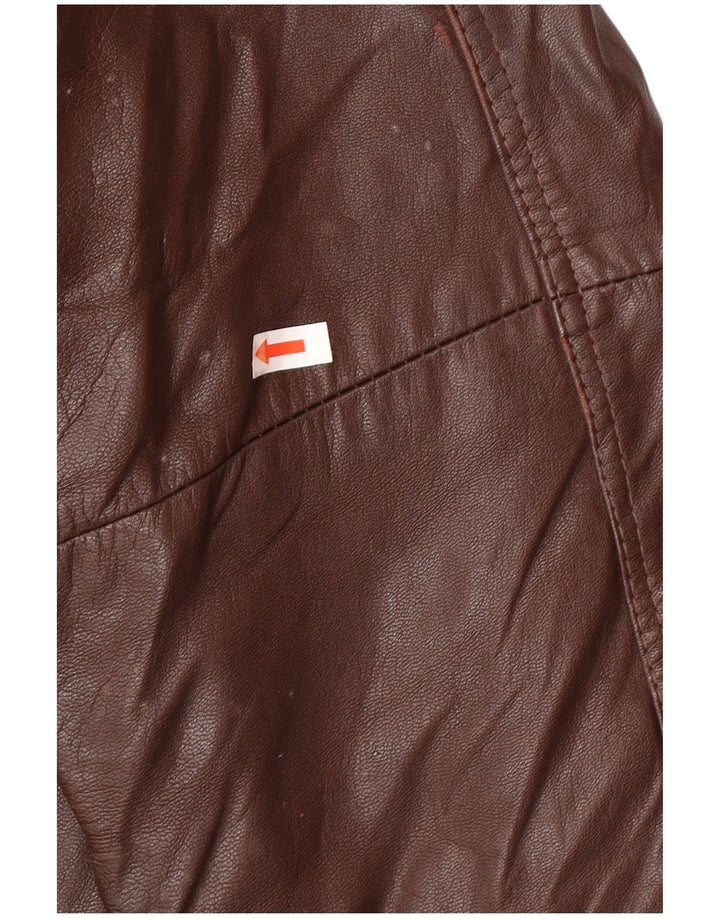 Vintage Ανδρικό Δερμάτινο Μπουφάν IT 52 XL Καφέ