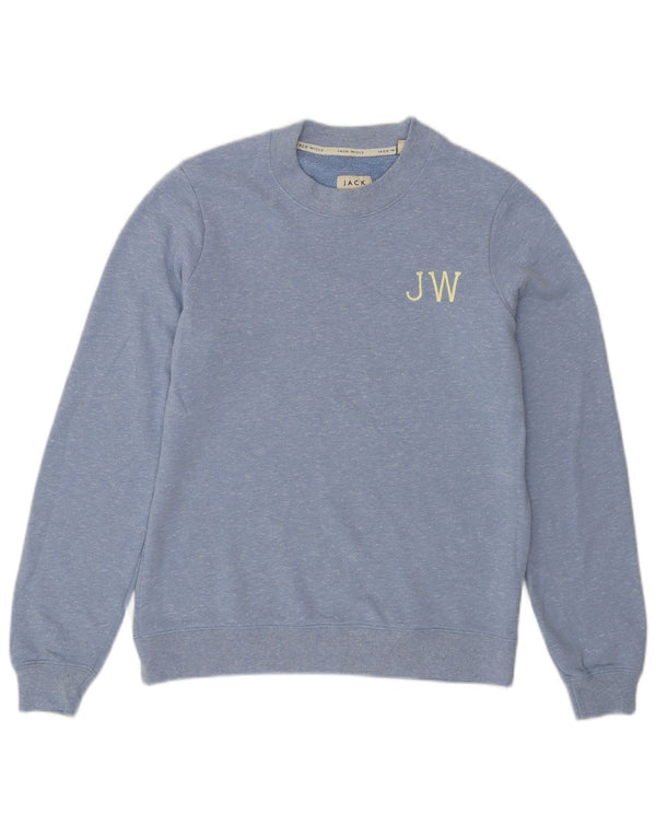 Jack Wills Womens Loose Fit Sweatshirt Jumper UK 6 XS Blue Flecked Cotton