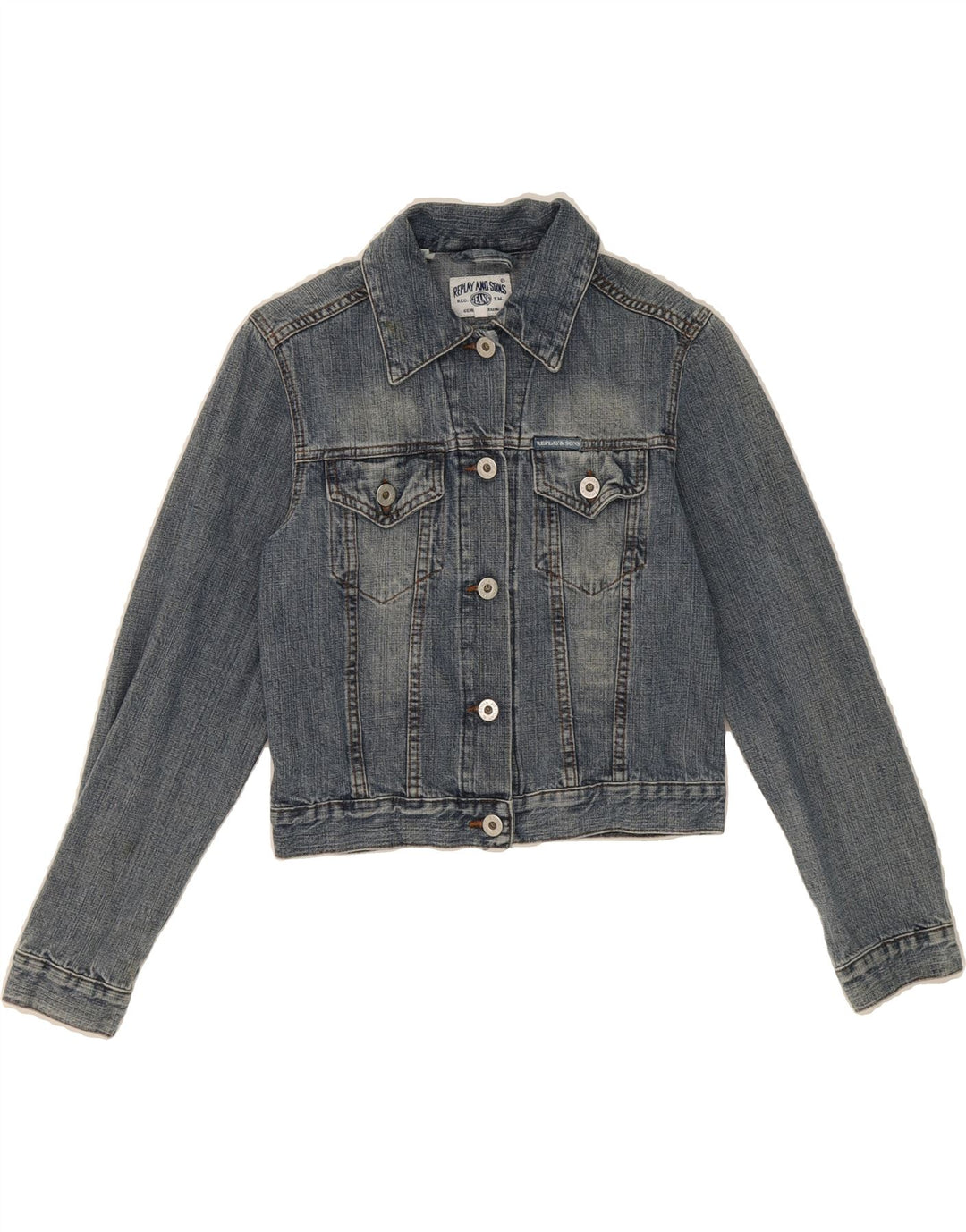 REPLAY Girls Denim Jacket 7-8 Years Blue Vintage Replay and Second-Hand Replay from Messina Hembry 