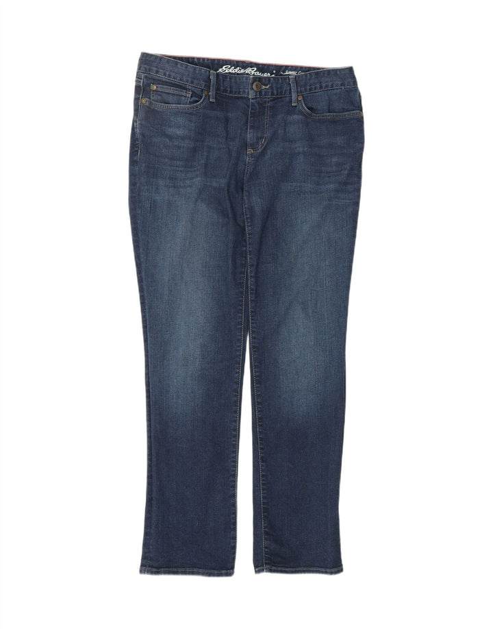EDDIE BAUER Womens Slightly Curvy Straight Jeans US 10 Large W32 L29 Blue